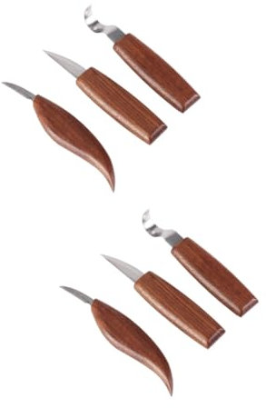 OSALADI 2 Ensembles Graver Ensemble Sculpture Sur Copeaux Couper Matériel Kit De Taillage Tailler Outils Couteaux À Bois Coupeurs De Bois Noyer Noir Brown 3 Pièces * 2