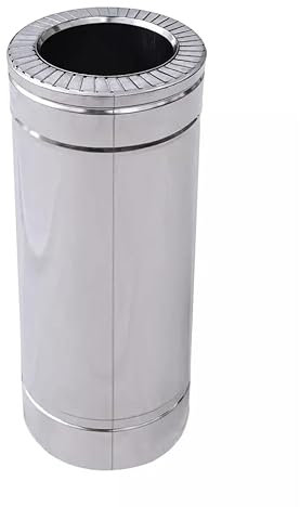 Tubo de chimenea de doble pared de 150 mm x 220 mm/250 mm, sistema de aislamiento de acero inoxidable