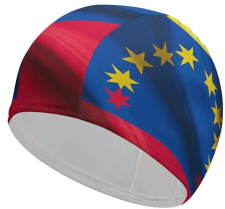 Bonnet de bain drapeau du Venezuela pour femme adulte imperméable pour cheveux longs et courts