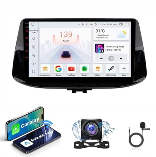 Autorradio Android 15 voor Hyundai i30 2017-2018| Radio con pantalla táctil capacitiva de alta calidad | CarPlay/Android Auto | Navegación GPS | Bluetooth | Cámara de reversa | Plug and Play