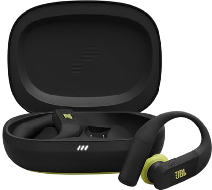 JBL Endurance Peak 4 In-Ear-True-Wireless-Sport-Kopfhörer mit Bluetooth und Noise Cancelling, 48 h Akkulaufzeit, TwistLock Secure Fit, IP68 Wasser-/Staubschutz, JBL Pure Bass Sound, Schwarz/Limette