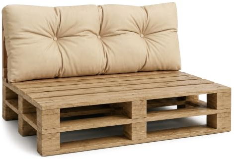 Amazinggirl Palettenkissen Outdoor Kissen Rückenkissen 120x40 cm - Auflagen für Paletten Europaletten Palettensofa und Palettenmöbel Palettenpolster Outdoorkissen Gartenkissen Beige