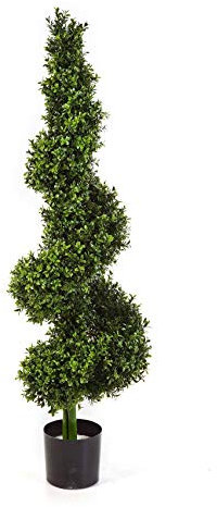artplants.de Königliche Kunst Buchsbaum Spirale Tom, 2196 Blätter, grün, 135cm - künstlicher Buchs - Kunstbaum