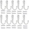 Umsole 10 Pieces Wall Mounted Hooks Coat Hooks Robe Hooks Hangers with 20 Pieces Screws in Nickel,Silver