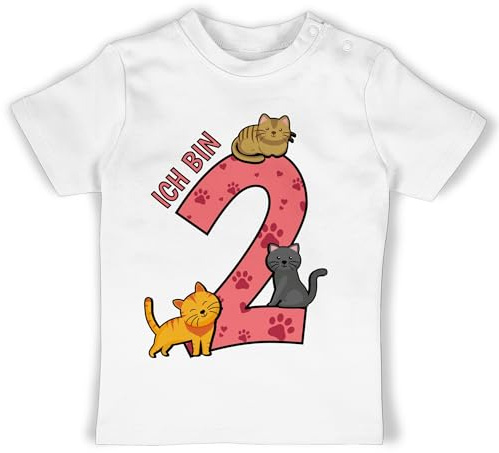 Shirtracer - Baby T-Shirt Mädchen Jungen - 2. Geburtstag - Ich Bin 2