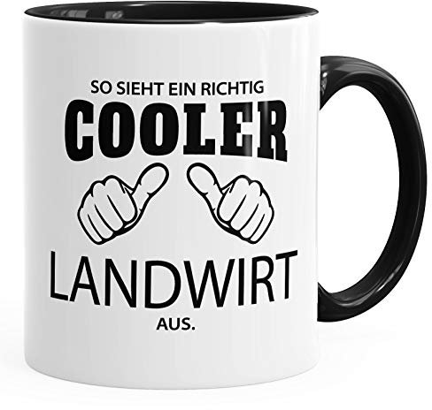 So sieht ein richtig ein richtig cooler Landwirt aus Tasse Berufe MoonWorks® schwarz unisize