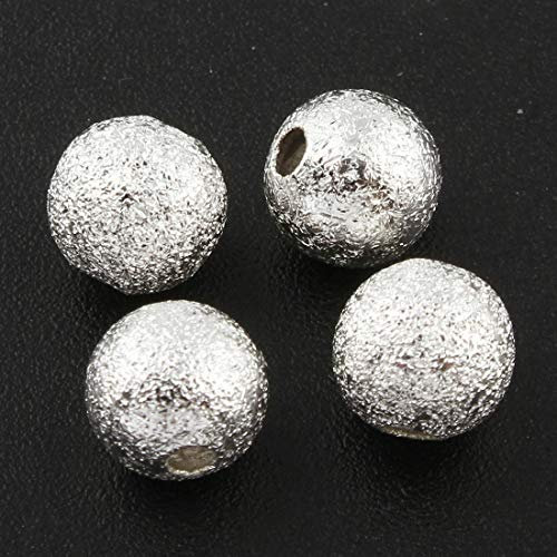 Perlin Metallperlen Stardust Silber Perlen Spacer 6mm Rund 50stk Schmuckperlen Schmuck Design M171