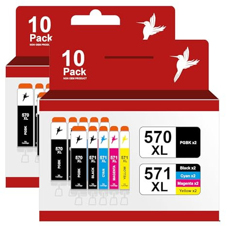 20 realink XL Tintenpatronen kompatibel zu PGI-570 und CLI-571 für Canon Pixma MG5750, MG6850, TS5050, TS5055, TS6050, Canon 570 571