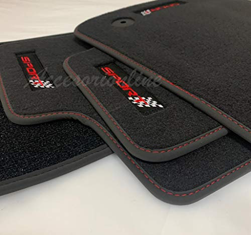 Accesorionline Fußmatten Velours Premium Seat Leon III ab 2012 5-Türer/ST MK3 Fußmatten 5F Sportmatten mit Lederrand