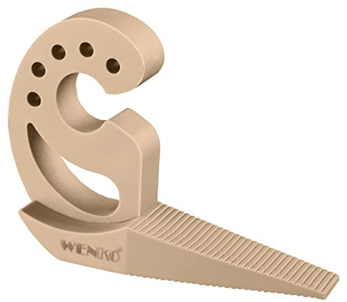 WENKO Türstopper und Fensterstopper Multi-Stop® Beige - Klemmschutz, Kunststoff (TPR), 11.8 x 7.7 x 2.5 cm, Beige