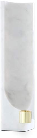 Cooee Design - Kerzenleuchter, Kerzenständer - Quarter Candle - White Carrara Marmor - Maße (LxBxH): 6,5 x 6,5 x 28 cm