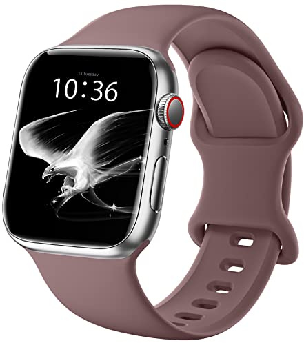 DigiHero Straps Compatible with Apple Watch Strap 40mm 42mm 44mm 41mm 45mm 46mm 38mm, Silicone Sport Replacement Strap for iWatch Series 11 10 9 8 7 6 5 4, SE 3 2 1 Women Men, Smoke Violet