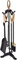 Vintage Decor ® Premium Quality Cast Iron Loop Tops Design Fireside Companion Set 25 5pc Fireplace Classic Tool Set Shovel, Brush, Poker, Tong & Stand - Easy Assembly (Black - Brass Effect Loops)