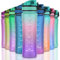KITART 450ml Kids Sports Water Bottles for School with Chug Lid (Green Pink Purple)
