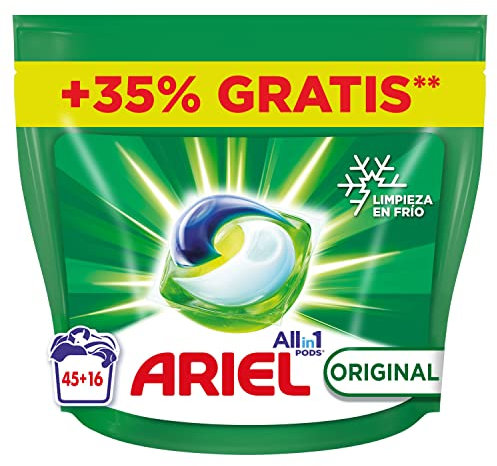 Ariel Todo En Uno PODS, Cápsulas De Detergente Líquido 61 Lavados