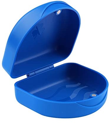 Zahnspangendose, Spangendose, Zahnspangenbox,Knirscherschiene Box,für Zahnspangen oder Zahnersatz Aufbewahren,1 Stück KFO Box (Blau).