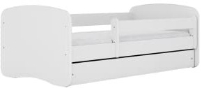 Babybett 80 x 140 cm, Weiß mit Schublade, ohne Matratze