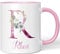 JUNIWORDS Tasse, Rhea, Name Anfangsbuchstabe Initial Alphabet Floral Buchstabe R Monogramm Motiv, Rosa (5536677)