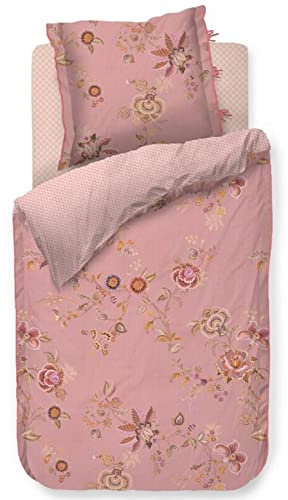 Pip Studio Bettwäsche Cece Fiore Rosa Blumen Blüten Geblümt Gemustert Bumen Pink Wendeoptik Perkal, Größe:135 cm x 200 cm