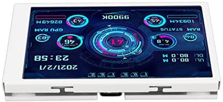 ASHATA 3.5in Computer Temp Monitor,PC Temperature Displayfor Computer Case Secondary Screen Data Monitor, IPS USB Full View Display Small Screen (White)
