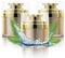 3pcs Golden Refillable Vacuum Pump Cream Jar Side Leaking 1.0 oz 30ml Empty Bottle Cosmetic Air Pump Jars Travel Containers Lotion Cream Dispenser for Creams Lotion Moisturizer