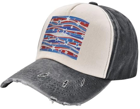 ZISHAK Baseballkappe mit patriotischen Sternstreifen, Unisex, Sport, Cowboyhut, Baseballkappe für den Alltag, Sport, Outdoor-Aktivitäten, verstellbare Größe, Patriotic Stars Stripes Independence Day,