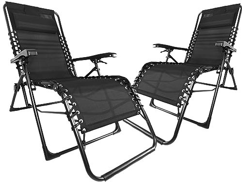 Ondis24 Gartenliege Multifunktionsliege Sonnenliege Relaxliege bis 110kg, UV- und witterungsbeständig (2, Schwarz, 84 x 65 x 109 (H) cm)