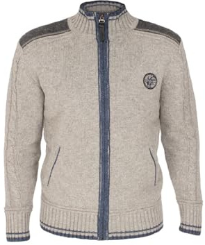 Spieth & Wensky Herren Strickjacke BETZBACH hellgrau 4XL