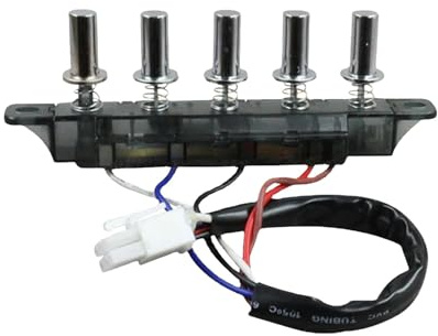 Interrupteur à Bouton-Poussoir pour Hotte de Cuisine, Commutateur de Clavier de Hotte de Cuisine, Interrupteur de Hotte de Cuisine Durable et Solide, Interrupteur à Bouton-Poussoir, 5 Bouton-poussoir