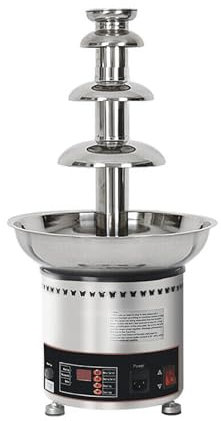 PreAsion - 110V Electric Chocolate Fountain, 4 Levels, Digital Melting Machine, Heating Fondue Fountain, 3kg Chocolate