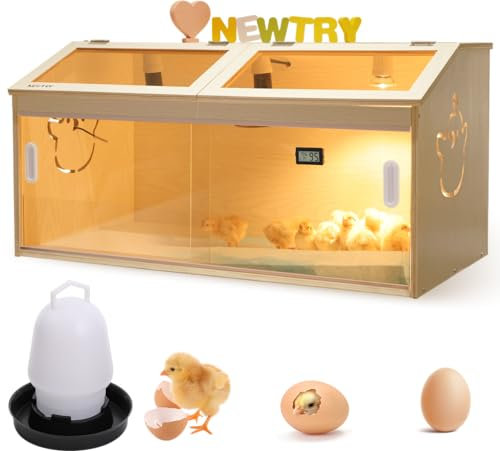 NEWTRY Intelligenter Hühnerbrutkasten kükenbrüter brutkasten mit 3 Heizlampen, 1 Temperaturregler, 2 Arten von Thermometern für bis zu 35 Küken Wachtelvögel
