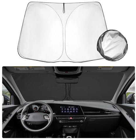 SHAOHAO Compatible con KIA Niro 2016-2022 / Niro SG2 2023 2024 2025 Parasol Plegable con Tejido Revestido de Plata Parasol Plegable protección UV y contra el Calor Accesorios KIA Niro