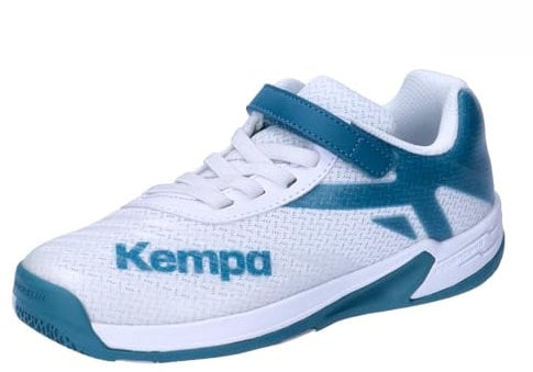 Kempa Wing 2.0 Junior, Zapatillas Deportivas, Blanco/Azul Oscuro, 35 EU