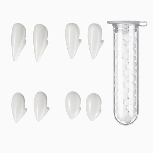 Wuhonghao Denti da Vampiro,Denti Finti Vampiro Adulto Halloween Gioco di Ruolo Vampiro Zanne Decorazione,4 Dimensioni di Set di Teeth Vampiri con 1 Tubo di Colla per Denti Dentiera Finta