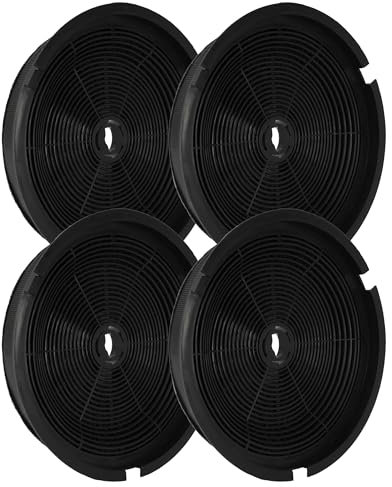 vhbw 4x Filtres à charbon actif compatible avec Philips hotte aspirante - 19 cm
