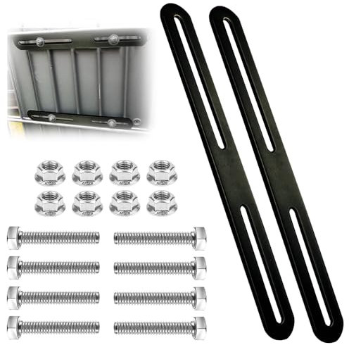 Fiotha Soporte de Valla para Buzón, Juego de Fijación para Valla, Juego de Fijación para Buzón de Valla, Kit de Montaje para buzones en Vallas o Cancelas, 2 Piezas (Negro, 280mm)