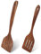 Wondora Pfannenwender Holz 2er set 34cm, Hochwertiges Akazienholz Küchenhelfer set, Verhindert Kratzer auf Pfannen, Hitzebeständig, Gesund, Antibakteriell, Ergonomisch