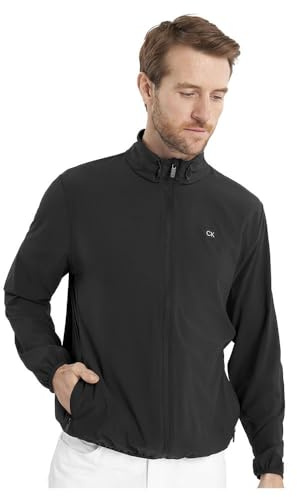 Calvin Klein Mens Motion Full Zip Lightweight Jacket - Black - L