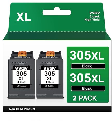 VVQV 305XL Schwarz Druckerpatronen 305 XL Patronen Ersatz für HP 305 Druckerpatronen Schwarz für HP DeskJet 2700 2710 2720 2722 Envy 6000 6010 6020 6030 6032 Pro 6420 6432 DeskJet Plus 4100 4120 4130