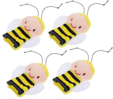 TOYANDONA 4 Stück Bienen-Fingerpuppenspielzeug interaktives Fingertierpuppen Fingerpuppe für kreatives Rollenspiel Tierpuppen für Puppe realistisch Fingerspielzeug Plüsch