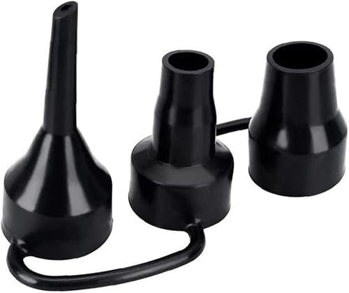 Black Air Pump Replacement Nozzles, Plastic Nozzles for Inflatables, 3 Sizes for Air Beds/Mattresses, Durable and Practical