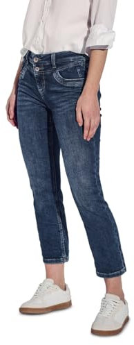 STREET ONE Damen Style Denim Jane 2-Knopf 49_59 7/8-Jeans im Casual Fit, Dark Blue Washed, 26W x 26L