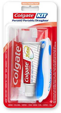 COLGATE - Kit de Voyage - Brosse à dents souple + Dentifrice 20ml - Aide à prévenir les problèmes bucco-dentaires -Idéal voyage et déplacements
