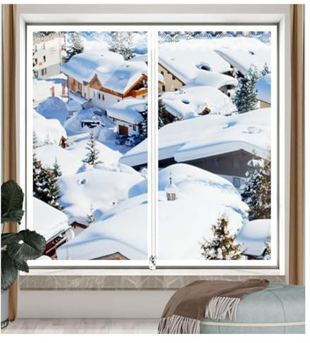 Rideaux de fenêtre d'hiver, rideau de porte à isolation thermique, imperméables, coupe-vent, maintiennent la chaleur en hiver et la fraîcheur en été for la pièce climatisée et chauffante, autocollants