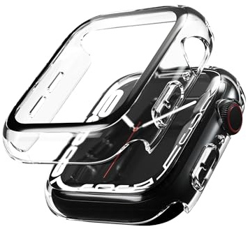 VONMÄHLEN Thin Case - Dünne Hülle für Apple Watch: Stilvolle, Kratzfeste und Wasserabweisende Schutzhülle, umweltbewusste Materialien - Apple Watch Series 8/9 - Case 45mm - Transparent