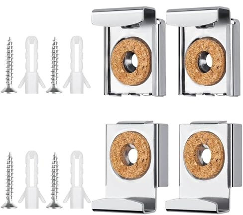 4 staffe per specchi, kit di fissaggio per specchio senza cornice, staffe di montaggio ad angolo per fissaggio a parete, supporto per specchi con molla integrata, adatte per bagni, salotti, pareti