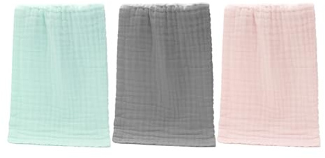 Veemoon 3pcs Boys and Girls Washcloths Muslin Cotton Boy Girl Wipe Sweat Towels Face Towels for Newborn