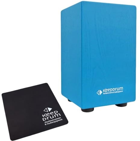 keepdrum DC1M-BL Junior Cajon Trommel-Hocker in Blau + Sitzauflage