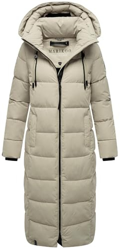 MARIKOO Damen Wintermantel warmer Steppmantel lang mit abnehmbarer Kapuze Nadeshikoo XVI XS-5XL