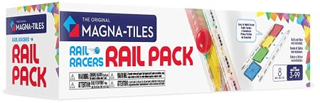 Magna-Tiles Rail Racers Rail Pack Magnetic Construction Set, The Original Magnetic Building Brand